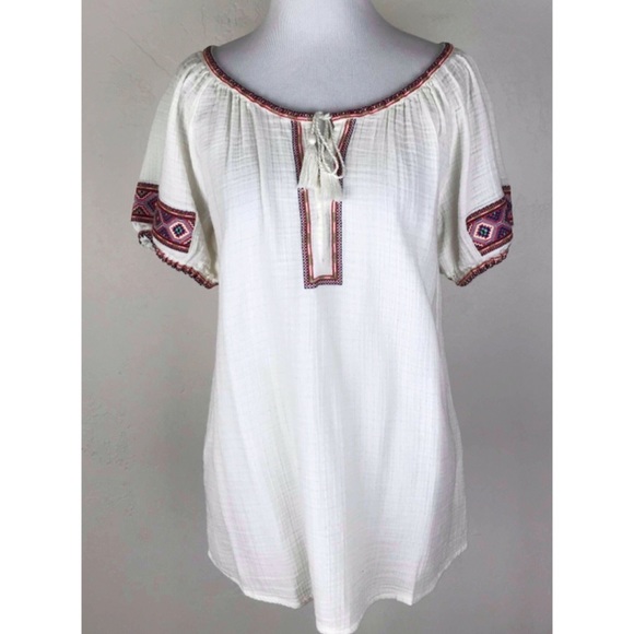 J.Crew Embroidered Gauze Tunic - Picture 2 of 3